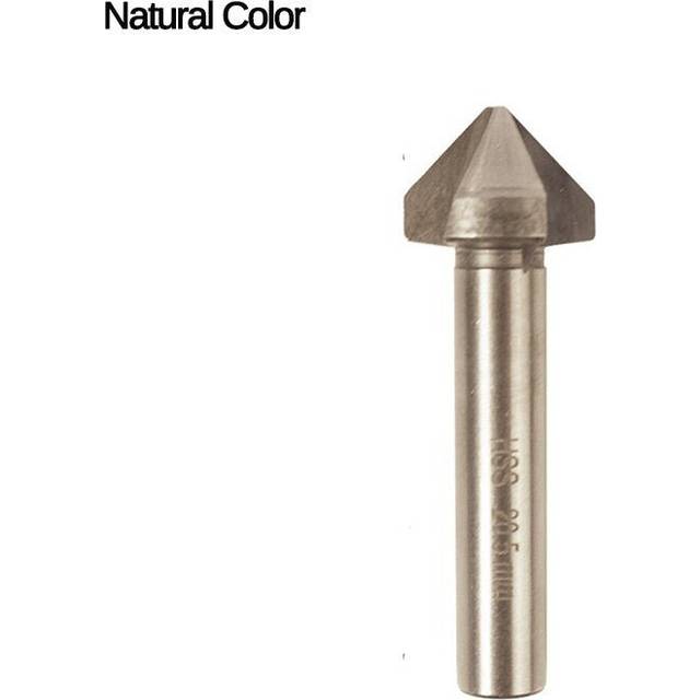 (Natural Color, 6.3mm) 90 Degree Titanium-plated Metal Chamfer Drill Bit Straight Shank Chamfering Knife