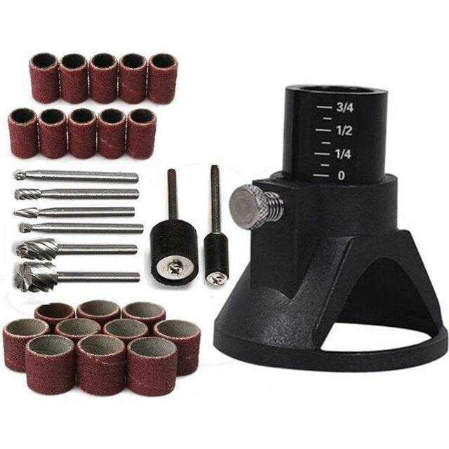 29pcs Drill Carving Positioner Locator with Sanding Bands and Rotary Burr for Rotary Tool