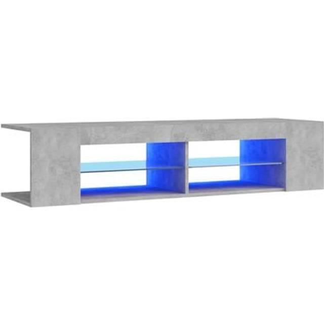 vidaXL TV Cabinet with LED Lights Concrete Grey 135x39x30 cm