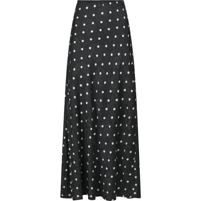 Neo Noir Lola Retro Dot Long skirt - Black