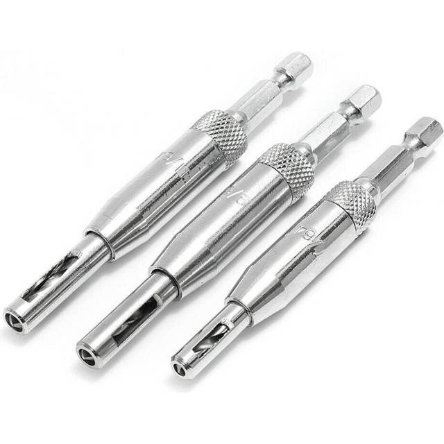 3pcs HSS Self Centering Hinge Drill Bit Holes Wood Working Reaming Tool Countersink