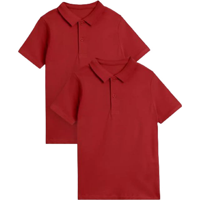 Red Red 2 Pack Unisex Polo Shirts (3 Years) - Tu by Sainsbury's (3 Years)