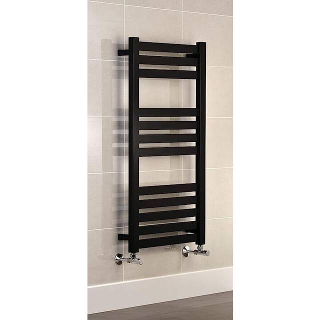 (600mm, 960mm) Algarve Black Central Heating Towel Rail