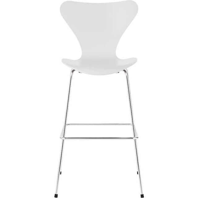 Fritz Hansen - 3187/3197 Sjuan Barstol - White - Barstolar &amp; barpallar - Arne Jacobsen - Vit - Metall/Trä