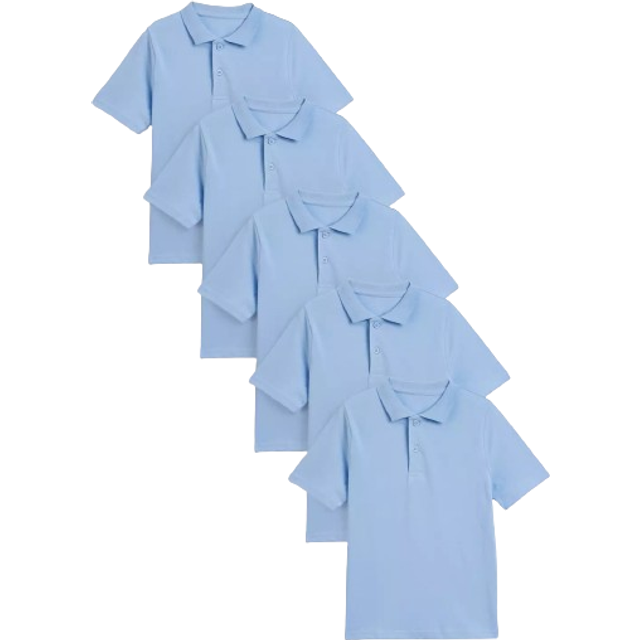 Blue Blue 2 Pack Unisex Polo Shirts (5 Years) - Tu by Sainsbury's (5 Years)