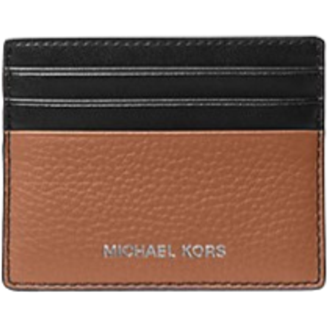 MK Hudson Logo Debossed Card Case - Brown - Michael Kors - ONE SIZE