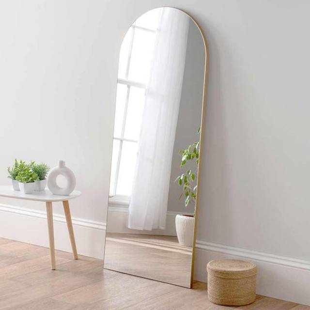 Yearn Mirrors Large Contemporary Arched Mirror Gold, Gold