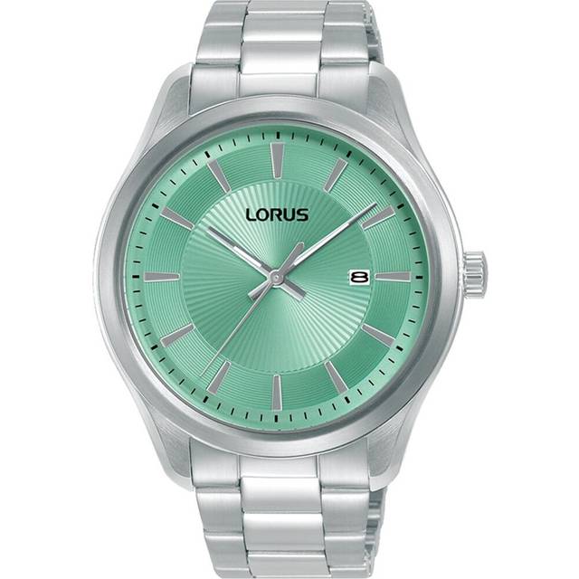 Lorus Mens Classic Clear Cut Mint Green Dial Watch RH931RX9