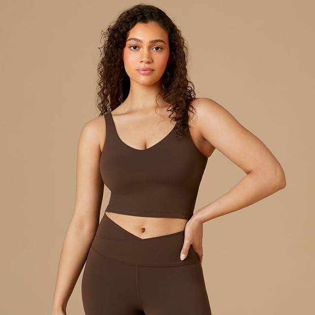 GLOWMODE FeatherFitâ¢ U Back Cropped Active Tank Top Low Impact Yoga Daily
