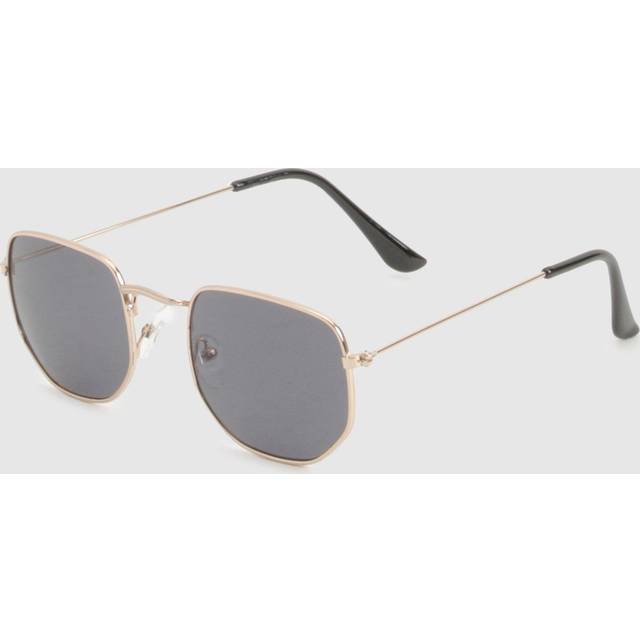 Womens Rose Gold Tinted Metal Frame Round Sunglasses - One Size, Gold