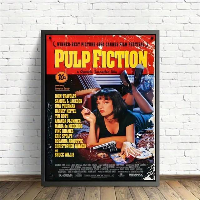 SHEIN 1pc Unframed Retro Canvas Poster, Movie Characters Cover Painting, Canvas Wall Art, Artistic Wall Painting, For Gift, Bedroom, Office, Living Room, Ca