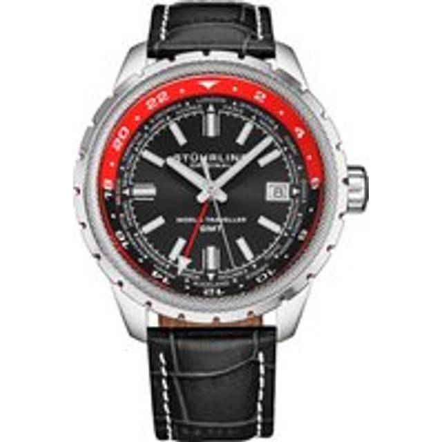 Global Voyager 1014 GMT 42mm World Timer Watch - Red - One Size
