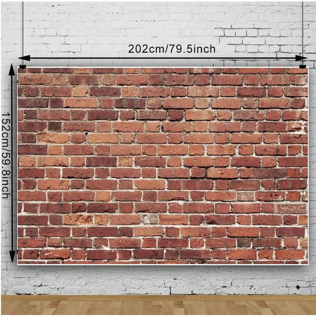 SHEIN 1pc Vinyl Red Brick Wall Backdrop Brick Photography Backdrop Birthday Party Graduation Home Decoration Background Photo Booth Studio Prop Banner