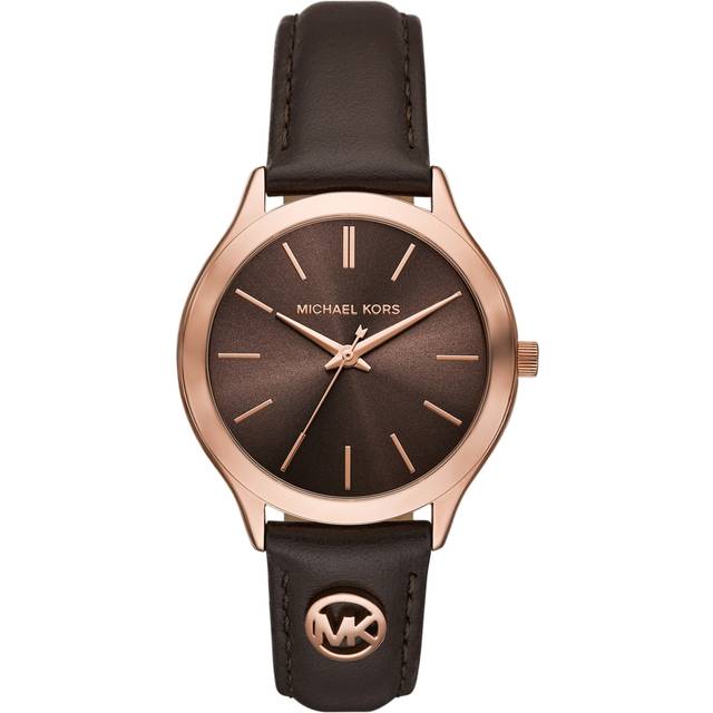MK Slim Runway Rose Gold-Tone and Leather Watch - Rose Gold - Michael Kors