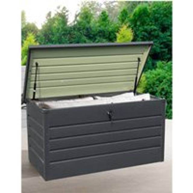 350L Extra Strong Metal garden Storage Box - Grey - One Size