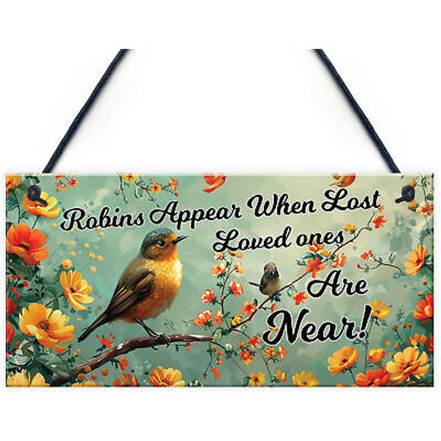 Garden plaque summer house sign garden shed sign robins appear memorial sign