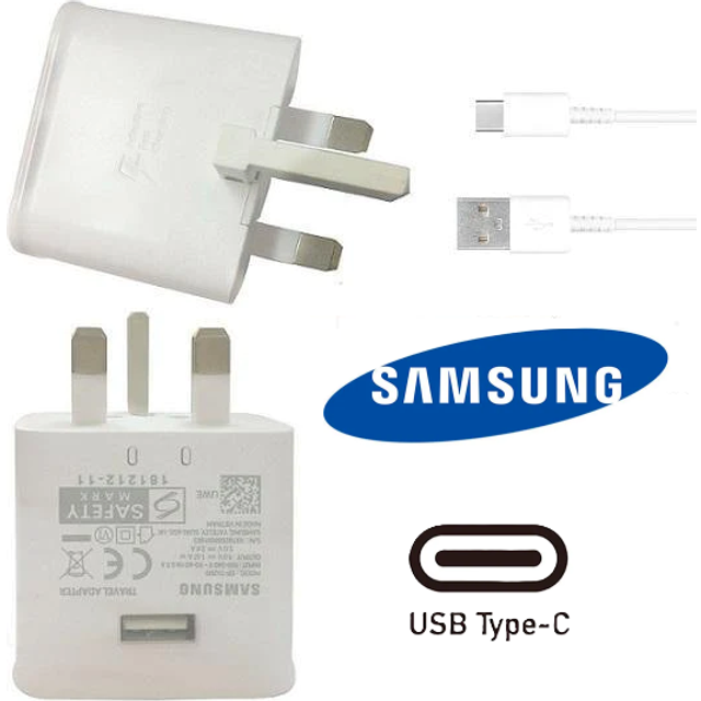 Official samsung galaxy s20 s20 fe fast mains charger plug & usb-c cable uk 2a