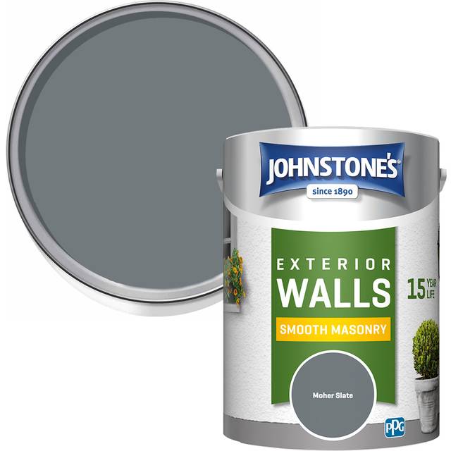 Johnstone&#39;s Smooth Masonry Paint 15YR Moher Slate