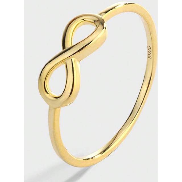SHEIN Minimalist European & American Style S925 Lucky 8 Smooth Plain Ring, Suitable For Gifting, Dating, Party And Daily Wear, Engagement, Wedding, For Wome