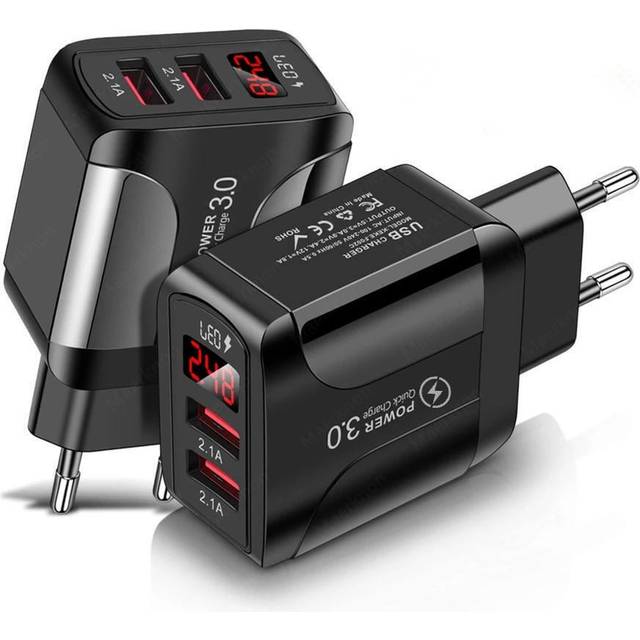 Eu 2 pin dual usb + pd plug adapter travel fast charger europe adaptor iphone