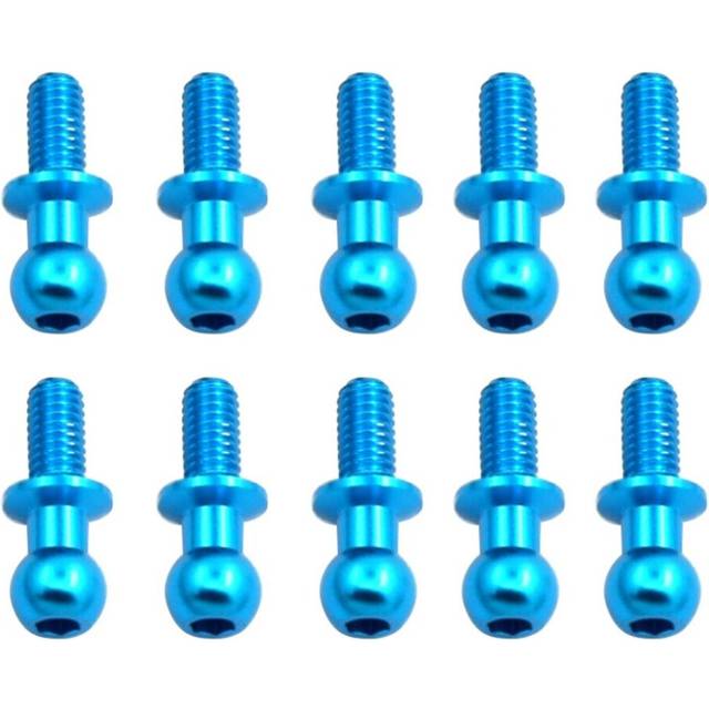 10Pcs M3 Metal Hex Ball Head Screws for TT01 TT02 Sakura D5 1/10 RC Drift Car Spare Parts Universal,Blue