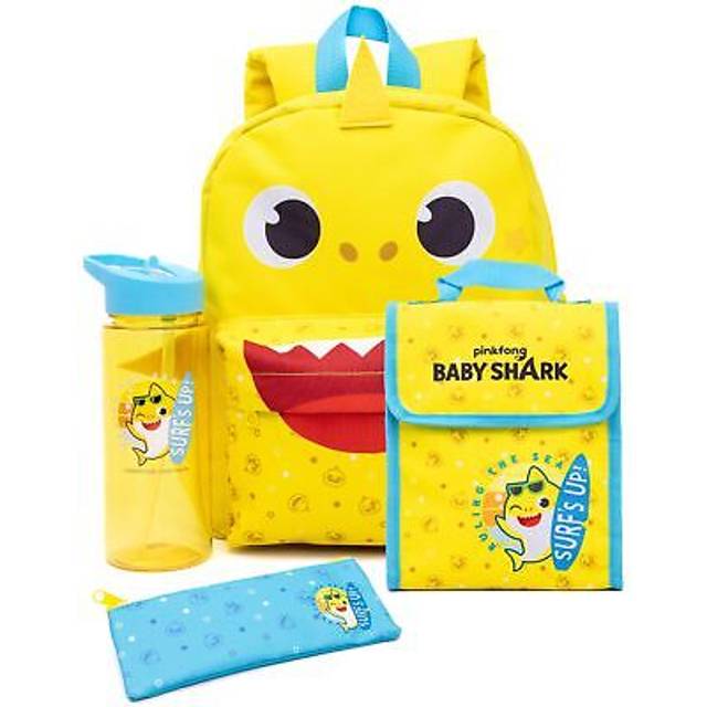 Baby Shark Backpack Set Toddlers Nursery 4 Piece Lunch Bag Water Bottle One Size