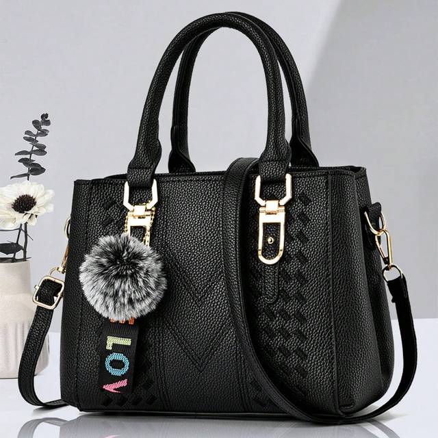 SHEIN New Shoulder Handbag With Fur Ball Pendant, Casual Style, Mother&#39;s Day Gift For Mom, Must-Have For Mom, Perfect For Office, College, Work, Business, C