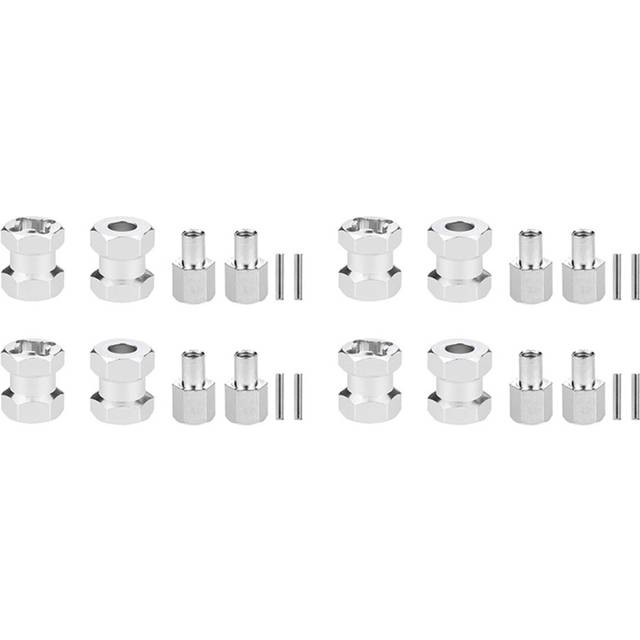 2 set RC Car Metal 12mm Wheel Hex Hub 15mm Extension Coupler for AXIAL SCX10 D90 CC01 F350 1/10 RC Crawler-Silver