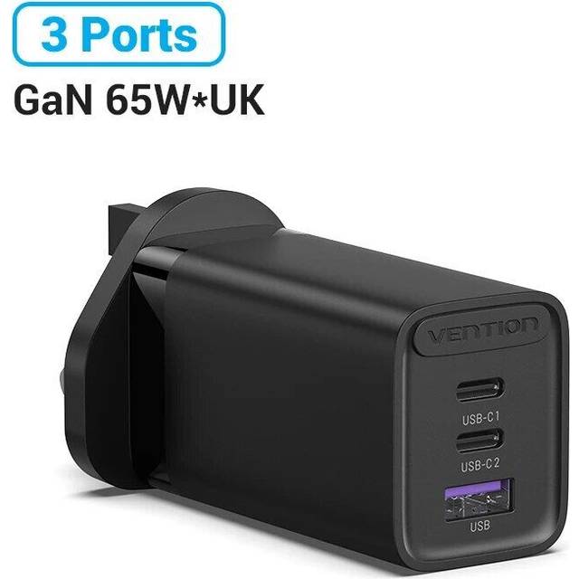 65w gan charger plug fast charge type c pd usb qc 4.0 3.0 for iphone 15 samsung