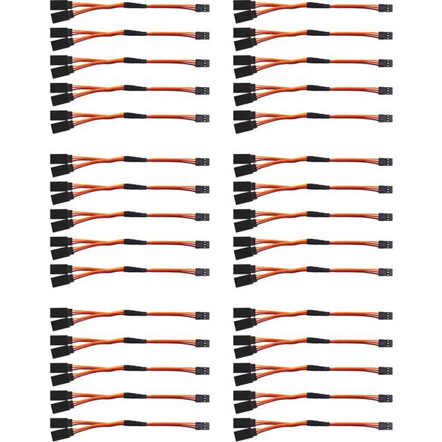 30Pcs 150mm Y Type Extended Line Extension Lead Wire Cable for Futaba Jr Y Harness Servo Lead Extension
