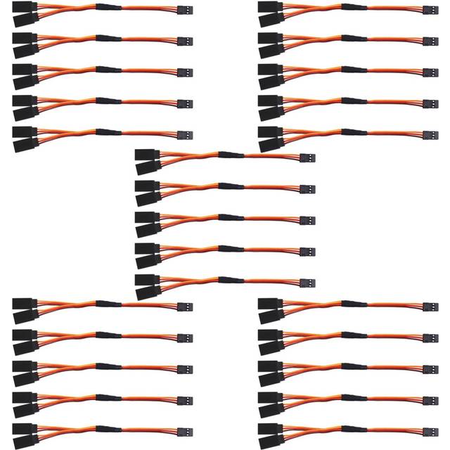 25Pcs 150mm Y Type Extended Line Extension Lead Wire Cable for Futaba Jr Y Harness Servo Lead Extension