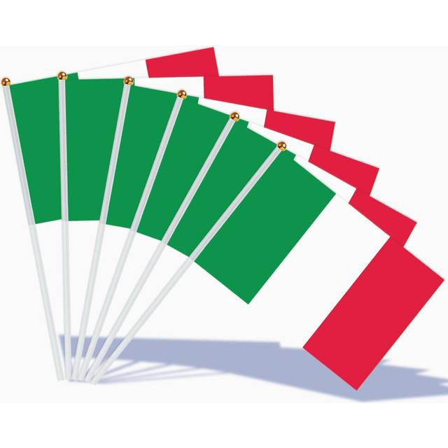 (Italy) American USA Flags on Sticks for 4th July Decorations, 30Pcs Hand Held America Small Flags with 30cm White Pole