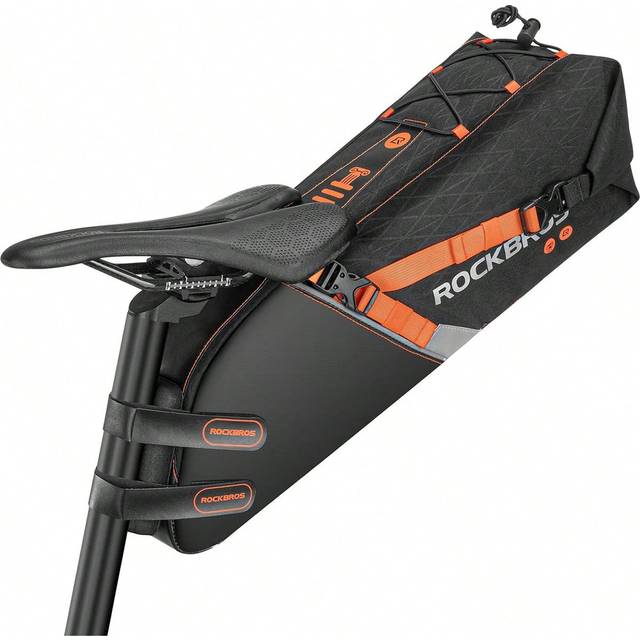 ROCKBROS sadelpack cykelväska, vattentät cykel, mountainbike - cykel, svart orange