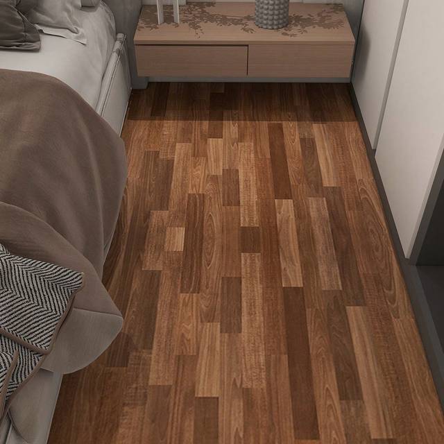 SHEIN 1pc Wood Grain Self-Adhesive Vinyl Plank Flooring - Natural Wood Look, Easy Peel & Stick, Durable And Waterproof, Suitable For Bedroom, Kitchen, RV, B