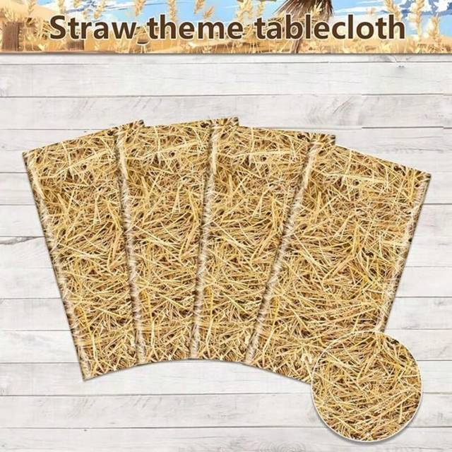 SHEIN 3pcs Western Cowboy & Farm Theme Disposable Tablecloths, Birthday Party Decor, Size 137cm*274cm,Christmas Mother&#39;s Day Graduation