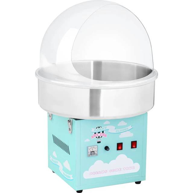 Royal Catering Candy floss machine set with sneeze guard - 52 cm - 1,200 W - turquoise