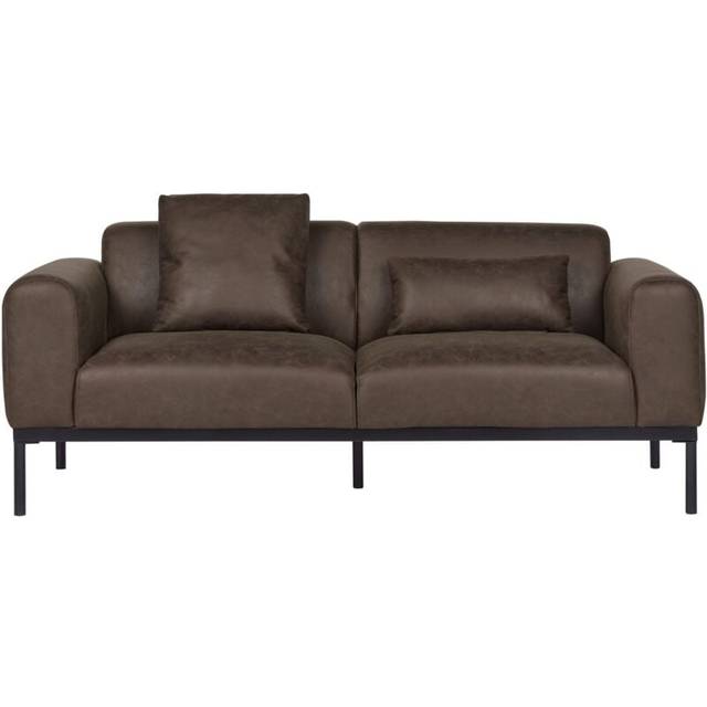 Beliani 2 Seater Faux Leather Sofa Dark Brown Malmos, Brown
