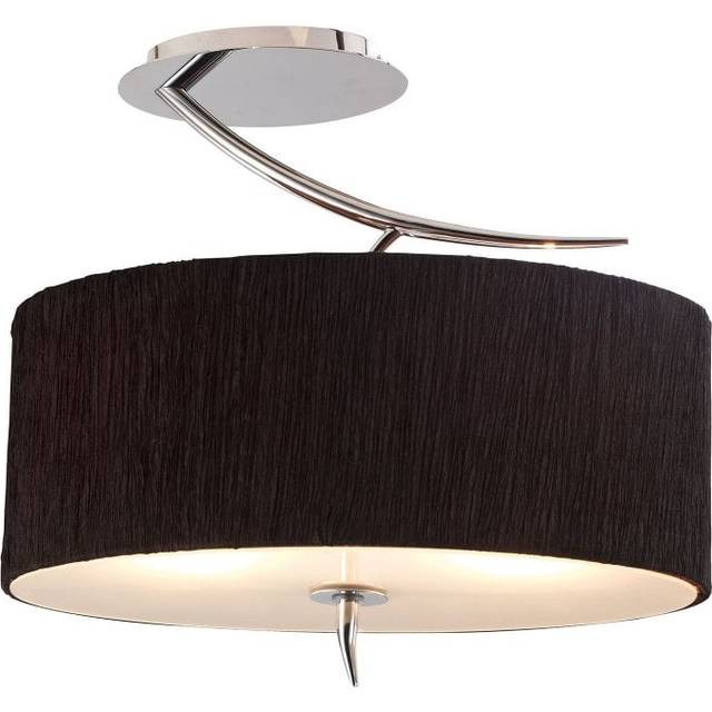 Mantra M1132/BS Eve Semi Flush 2 Light E27 Polished Chrome Black Oval