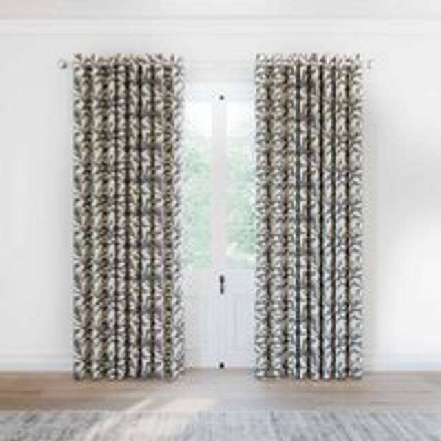 'Leni' Cotton Lined Curtains - Light Beige - 228cm width x 183cm drop