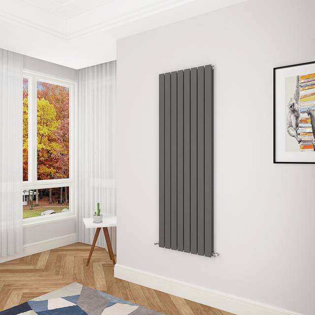 (1600x544mm Double) Vertical flat radiator anthracite all sizes