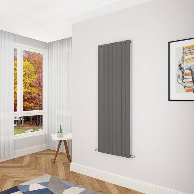(1600x544mm Single) Vertical flat radiator anthracite all sizes