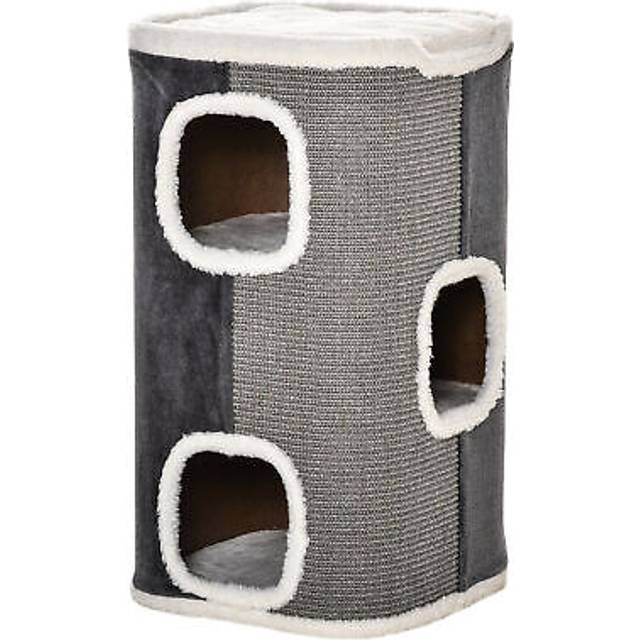 PawHut Cat Barrel Kitten Tree Tower Sisal Scratching Furniture Climbing Frame