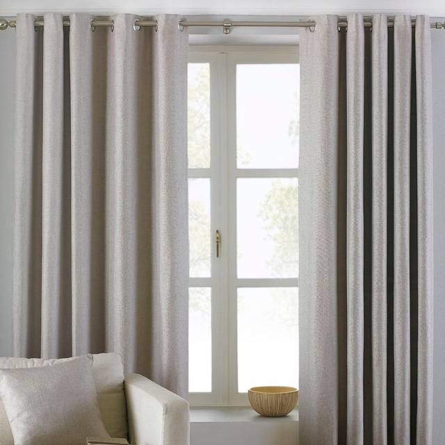 Eyelet Room Darkening Thermal Curtains - Cream (229 W x 229 D cm)