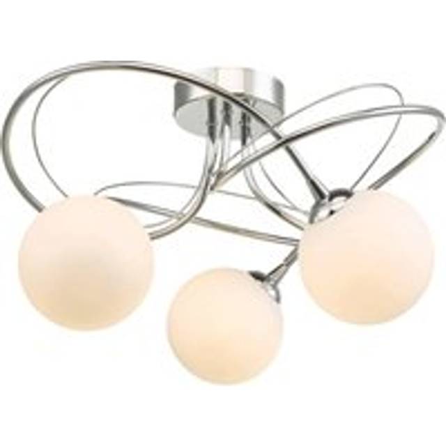 Violet 3-Light Polished Chrome Semi-Flush Ceiling Light - Multi - One Size