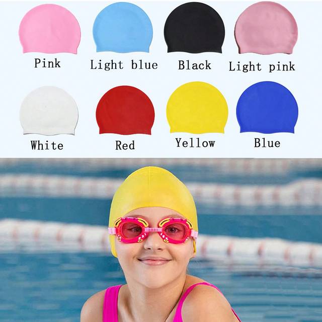 SHEIN 1pc Silicone Swim Cap, Waterproof Comfortable Unisex Swim Cap,Swimming Pool Equipment, Beach Essentials, Beach Accessories, Pool Float