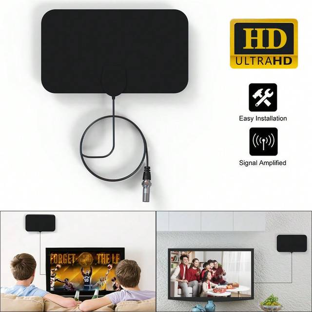 SHEIN 1000Miles Indoor HD Digital TV Antenna Aerial Signal Amplified 4K 1080P Freeview