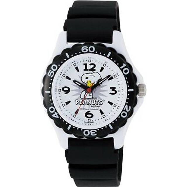 [citizen Q&q] Watch Analog Snoopy Waterproof Urethane Strap Aa96-0016 White X Black