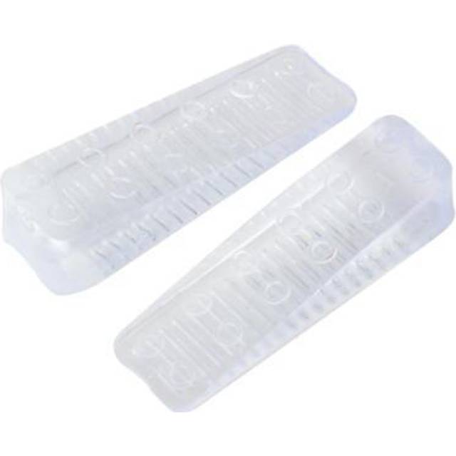 Home office door securely rubber skipproof wedge doorstop stopper clear 2pcs