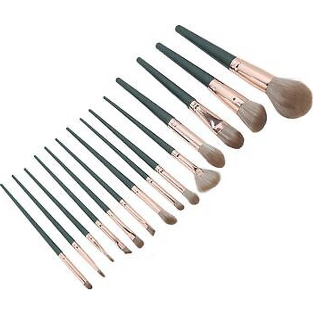 Jessup makeup brushes 14pcs set soft bristles metal handles perfect