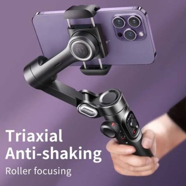 AOCHUAN 3-Axis Handheld Gimbal Stabilizer for Smartphone with Fill Light for iPhone Android Face Tracking Vlog Smart XE